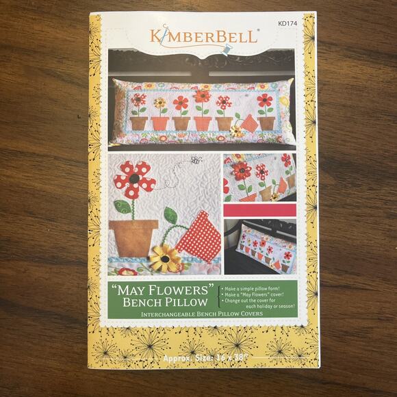 KimberBell MAY FLOWERS Pillow Quilt Pattern KD174 W/ Precut Prefused App Pieces - Picture 4 of 5